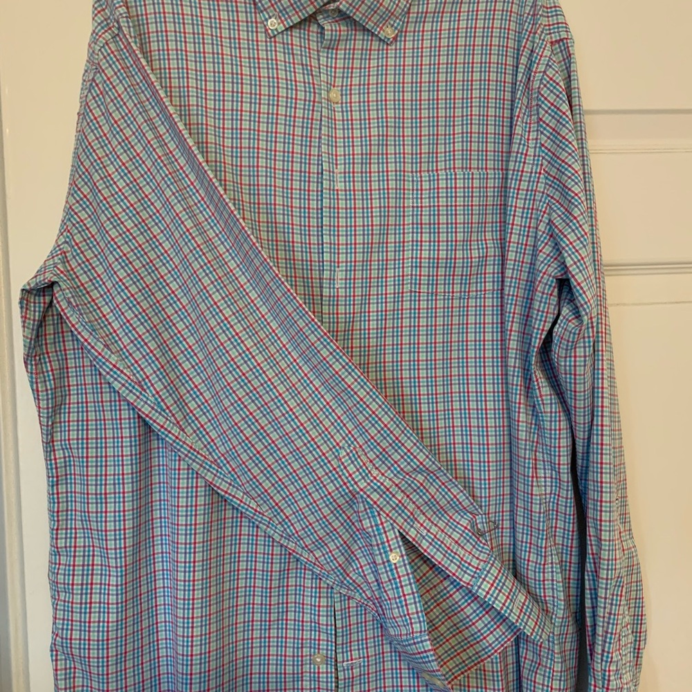 Men's multi colored plaid size Large Peter Millar Shirt